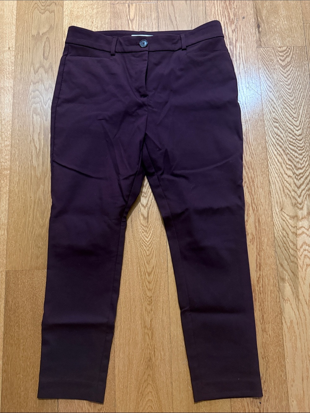Loft Sutton Skinny 10P Women's Slim Dress Pants in Deep Plum maroon